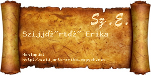 Szijjártó Erika névjegykártya